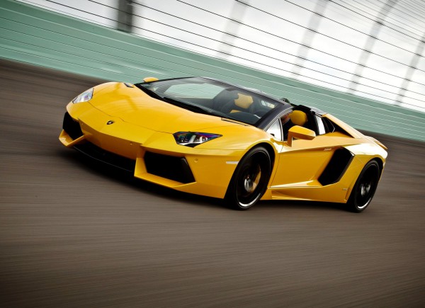 Yellow Lamborghini Aventador Roadster