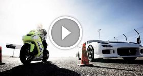 Motorcycle vs. Car Drift Battle-