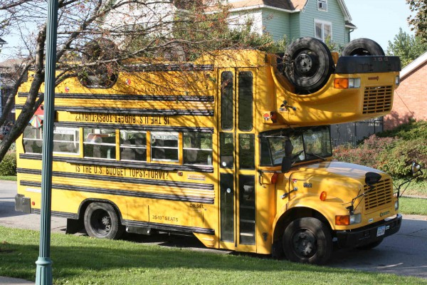 Topsy Turvy School Bus