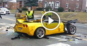 HUGE DAMAGE Yellow Z06 Corvette
