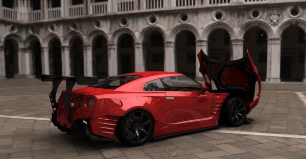 1000hp_nissan_r35_gtr_bensopra_ rear three quarter open hood