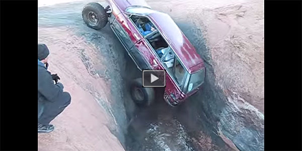 Subaru in Mickey's Hot Tub Moab