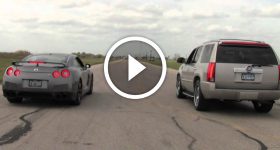 1000hp Twin-Turbo Escalade VS Nissan GT-R