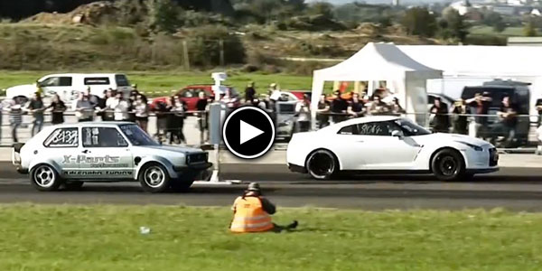 VW Rabbit vs 1300 HP Nissan GT-R