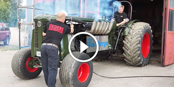 OMG! 38,8-liters V12 MONSTER Volvo BM 470 Bison TRACTOR - SMOKING the PLANET!
