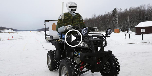 Putin meets Russian battle android