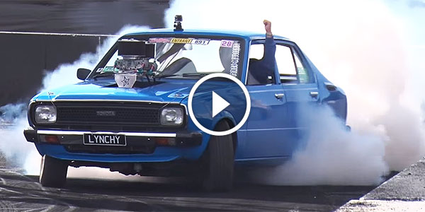 v8 powered corolla burnout