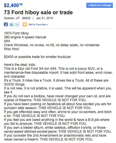 1973 Ford F-250 Highboy ad part 1