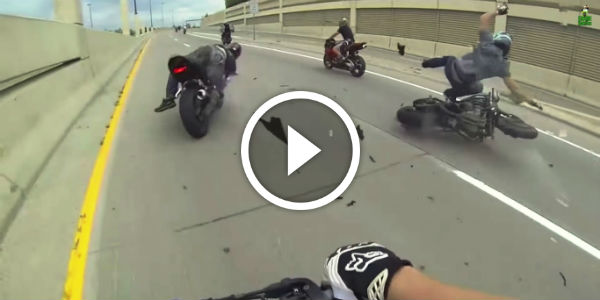 Crazy streetbike wreck sends both riders flying - cl