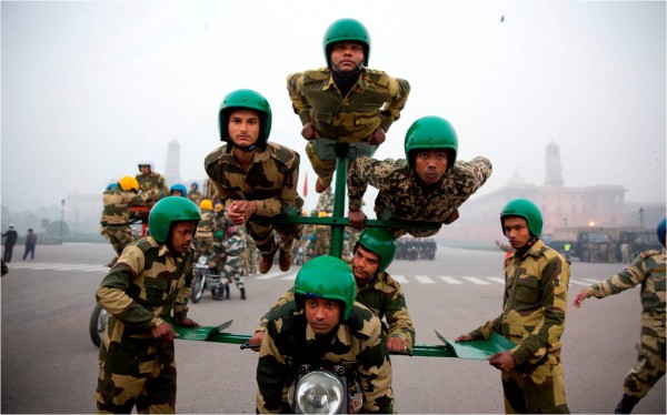 India's Border Patrol Daredevil Team performing stunts