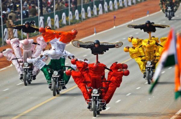 India's Border Patrol Daredevil Team rehearsing for the Day of the Republic in 2014