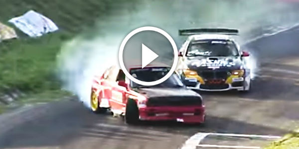 Supercharged BMW M3 E92 versus BMW M3 E30 Turbo Mountain Drifting