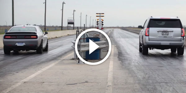 665 HP 2015 GMC Denali vs Hellcat Drag Race