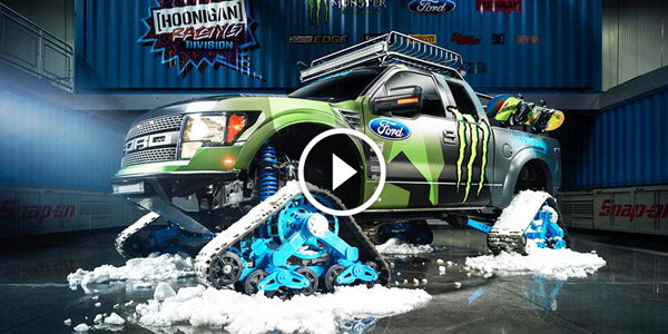 KEN BLOCK SHOWCASES HIS FORD F-150 RAPTORTRAX