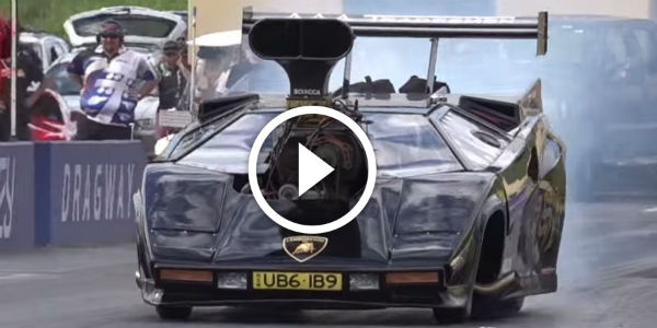 LAMBORGHINI BLOWN V8 DRAG CAR ALF SCIACCA RACING 7.27 @ 191 MPH SYDNEY DRAGWAY 31.1.2015