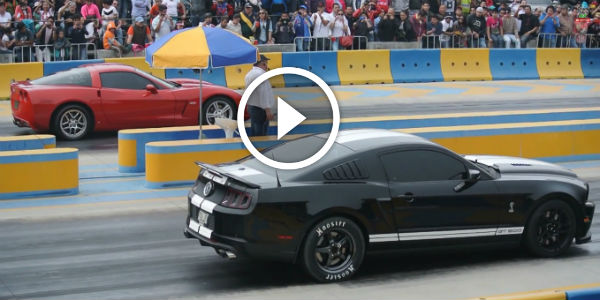 Corvette C6 vs Mustang Shelby GT500. Arrancones Pegaso, enero 2015