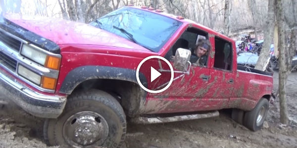 Chevy Like A Rock This Dually takes a steep beating