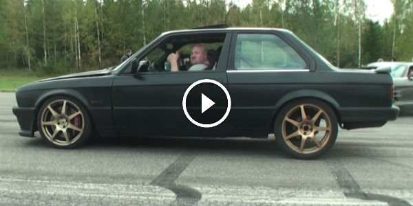 Ferrari 458 Italia vs BMW 3-series E30 Turbo E85-powered