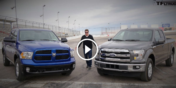 2015 Ford F-150 2.7L vs Ram 3.0 1500 Diesel 0-60 MPH Drag Race EcoBoost vs EcoDiesel