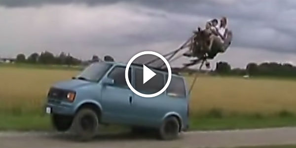 First wheelie in redneck rollercoaster van