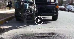 machine fixing hole on the street
