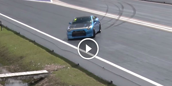 GT-R Nearly SMACKS The Wall!