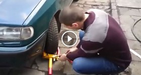 Unlock A Wheel Blocker Using Only A Screw Driver