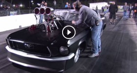Blown Mustang WHEELS UP Half Track! +GoPro