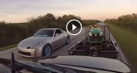 E55 AMG pulling trailer vs modified 350Z
