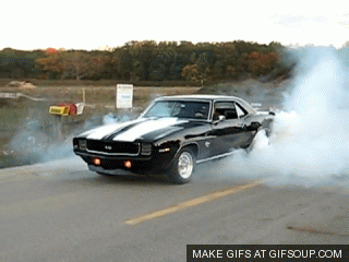 1969 chevrolet camaro burnout