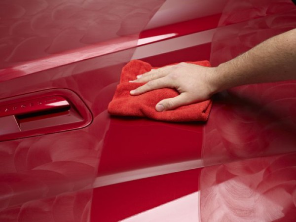 clean car covered in wax