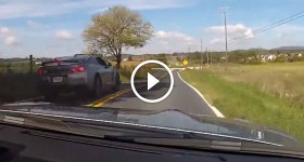 Nissan GT-R gets AIRBORNE then crashes on Backroad !!!!ORIGINAL