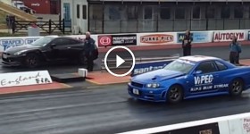 Nissan Skyline GTR R34 1500HP Vs Nissan GTR Drag Race