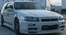 Nissan R34 GT-R Wagon front three quarters view - featured image