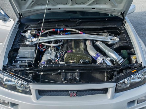 Nissan R34 GT-R Wagon hood opened