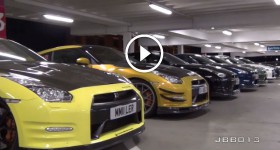 7 R35 Nissan GTRs On The Streets Of London - Convoy and Sounds