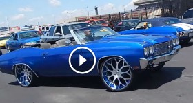 Candy Blue 70 Chevelle Convertible on 24 Forgiatos @ Stuntfest 2k15