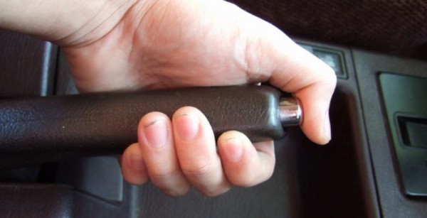 Pulling the handbrake