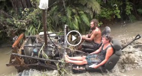 The Crane truck in action part 2 Under water drive