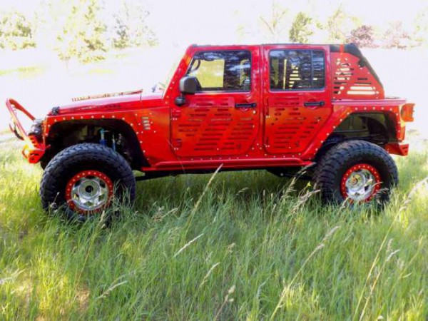 jk skinz jeep with tires left side view