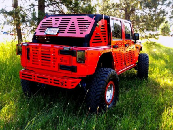 jk skinz jeep with tires rear three quarters