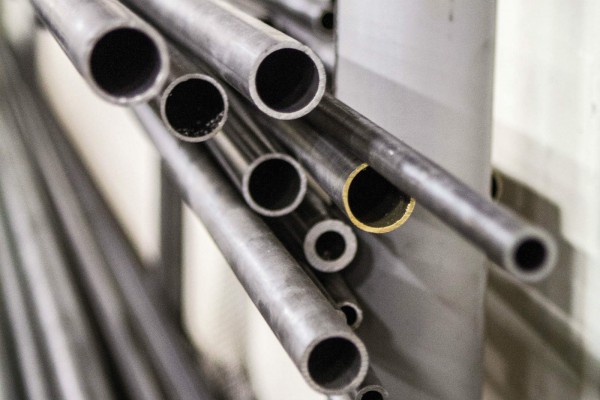 steel tubing pipes close up