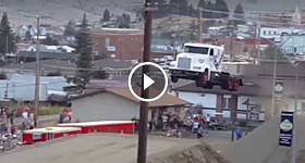 World record semi truck jump!