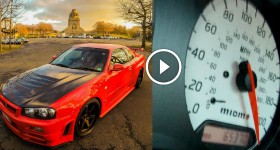 Nissan Skyline R34 GTR - running 300+ Kmh on German Autobahn