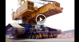 Transport of 1400 tonnes crane