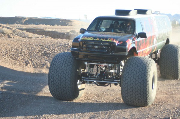 sin-city-hustler-monster-truck-front three quarters in motion