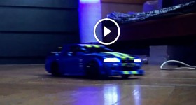 Lego Technic RC Nissan Skyline GTR with 3D-printed wheels