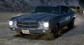 Dom Toretto's 1970 Primer Chevrolet Chevelle SS front three quarters view - cl
