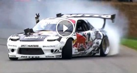 Mad Mike Drifting the Red Bull RX7 up the Goodwood Hill Climb #FOS