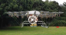 The Swarm Manned Aerial Vehicle Multirotor Super Drone Flying